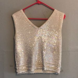 Sequin sweater vest - vintage S/M